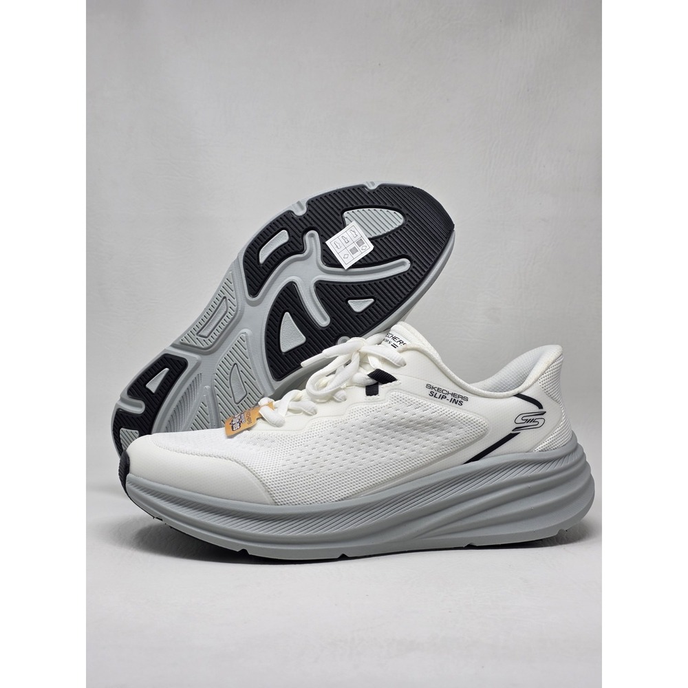Skechers Slip-Ins BOB SKILLZ Size 9 Mens Running Shoes Gray White 118431 New